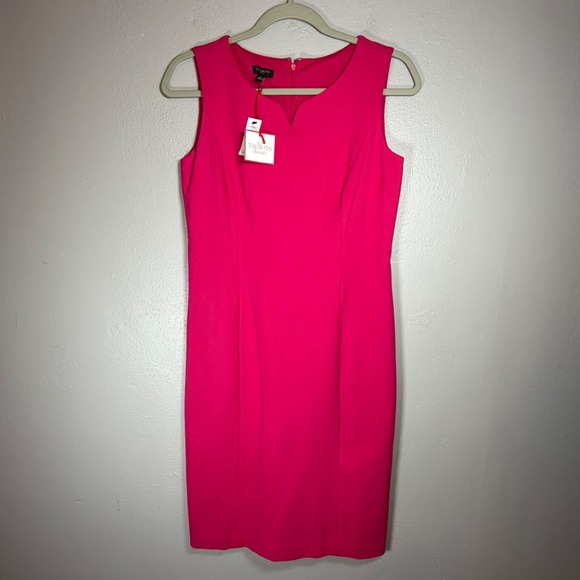 Talbots Dresses & Skirts - Talbots Petite Pink Sleeveless Sheath Dress Notched Neck 4P NWT 326524